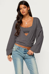 Kyree Two Pice Knit Overlap Top