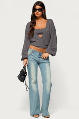 Kyree Two Pice Knit Overlap Top