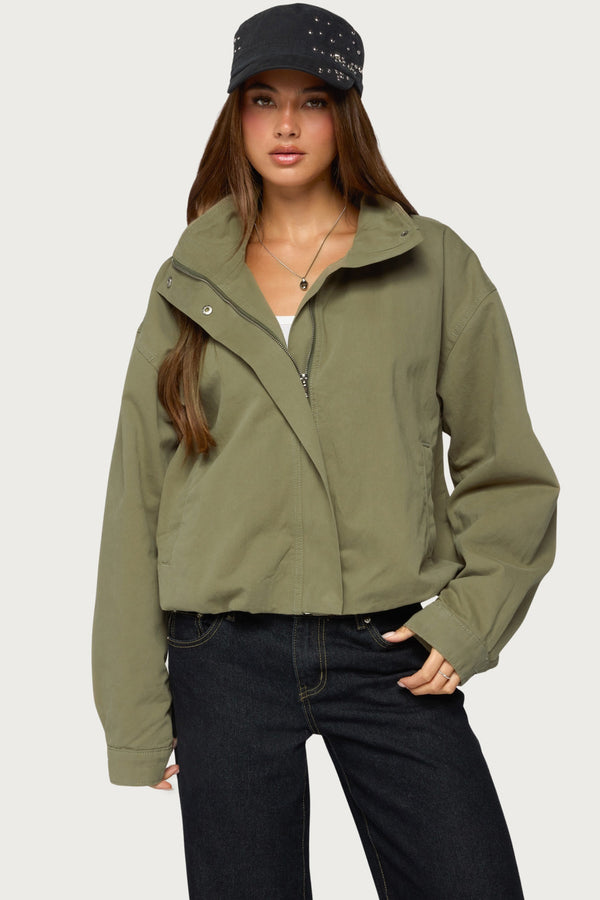 Taela Oversized High Neck Coat