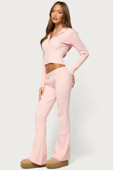 Ethie Ribbed Angel Zip Up Hoodie