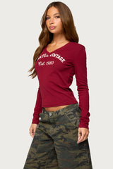 1980 Vintage V Neck Top