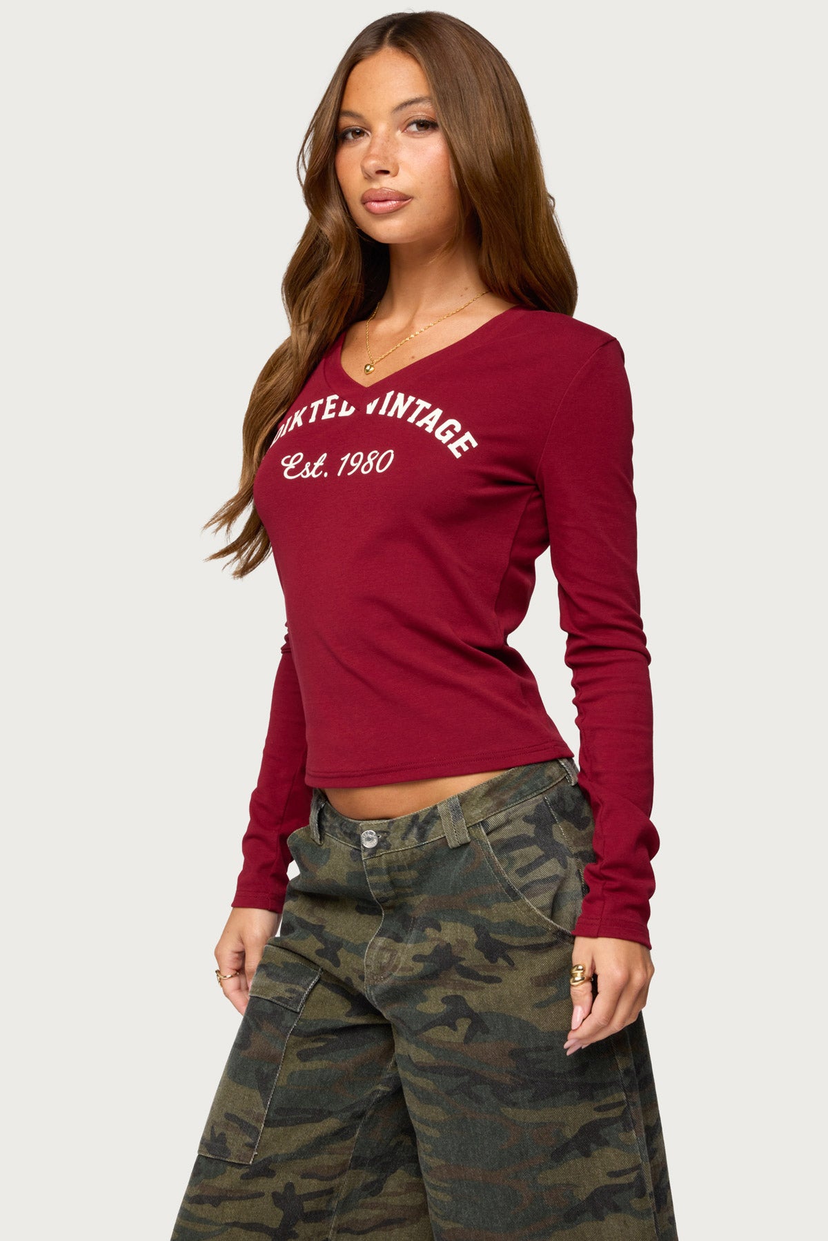 1980 Vintage V Neck Top