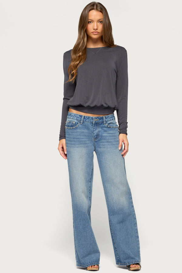 Kinslee Backless Long Sleeve Top view 2