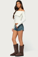 Saeva Off Shoulder Cable Knit Sweater