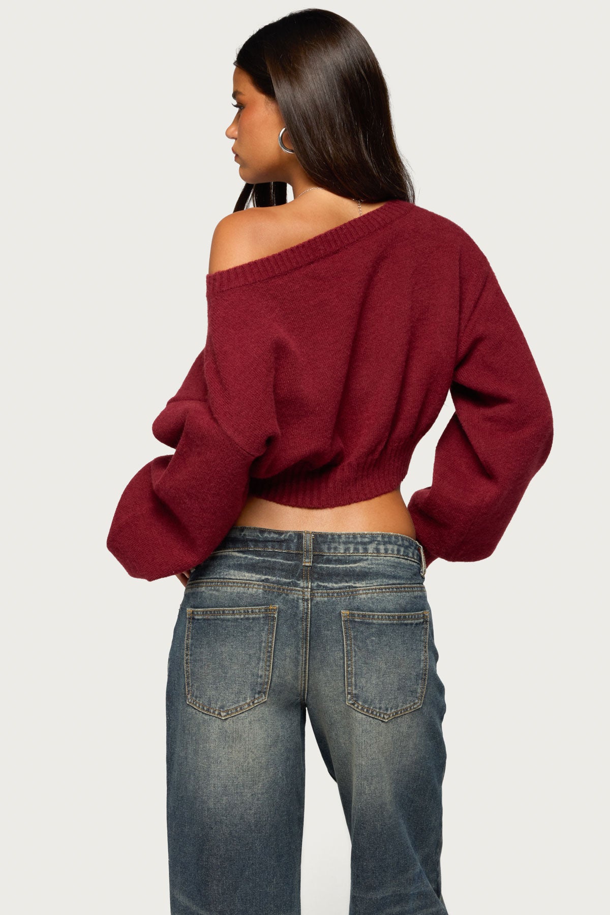 Karsen Off Shoulder Cropped Sweater