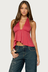 Kinsleigh Asymmetric Babydoll Top