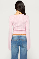 Earle Pointelle Wrap Knit Sweater