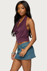 Quena Lacey Cowl Neck Top