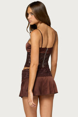 Kya Lacey Satin Effect Corset