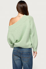 Lanka Oversized Off Shoulder Knit Sweater