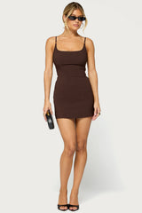 Peara Scoop Neck Woven Mini Dress