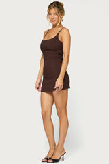 Peara Scoop Neck Woven Mini Dress