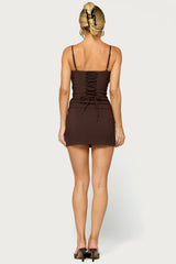 Peara Scoop Neck Woven Mini Dress