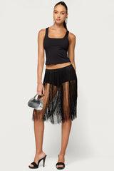 Cemre Lacey Rhinestone Racerback Tank Top