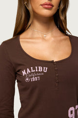 Edikted Malibu Long Sleeve Henley Top