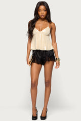 Meala Sequin Babydoll Top