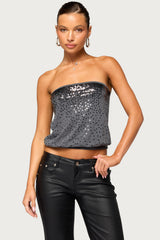 Cordie Strapless Sequin Top