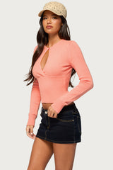Ruba Keyhole Cutout Knit Top