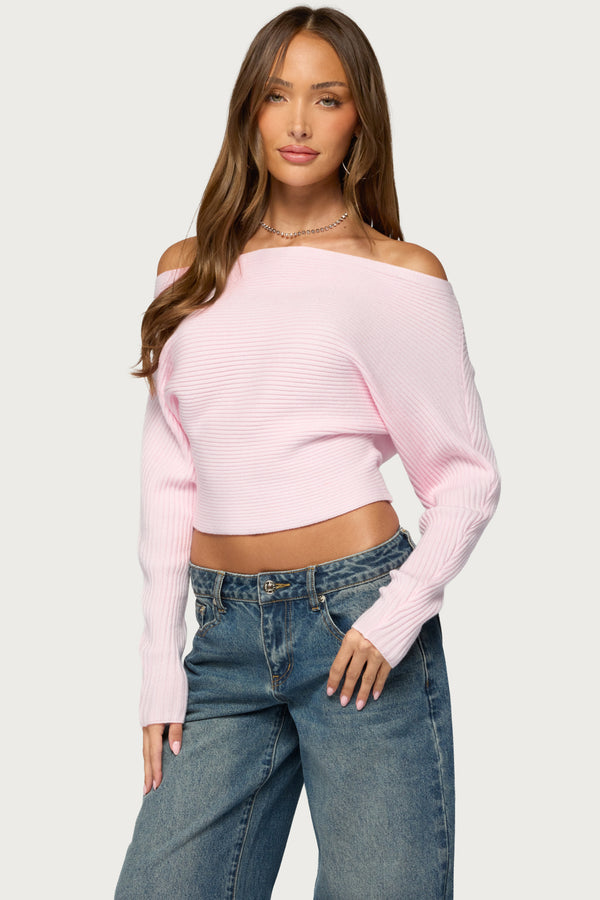 Estie Textured Knit Off Shoulder Sweater view 1