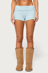 Matiah Foldover Cable Knit Shorts