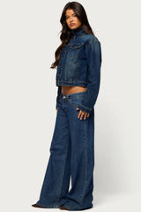 Tamy High Neck Denim Jacket