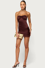 Gordie Strapless Satin Effect Mini Dress