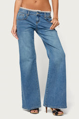 Guida Low Rise Wide Leg Lacey Jeans