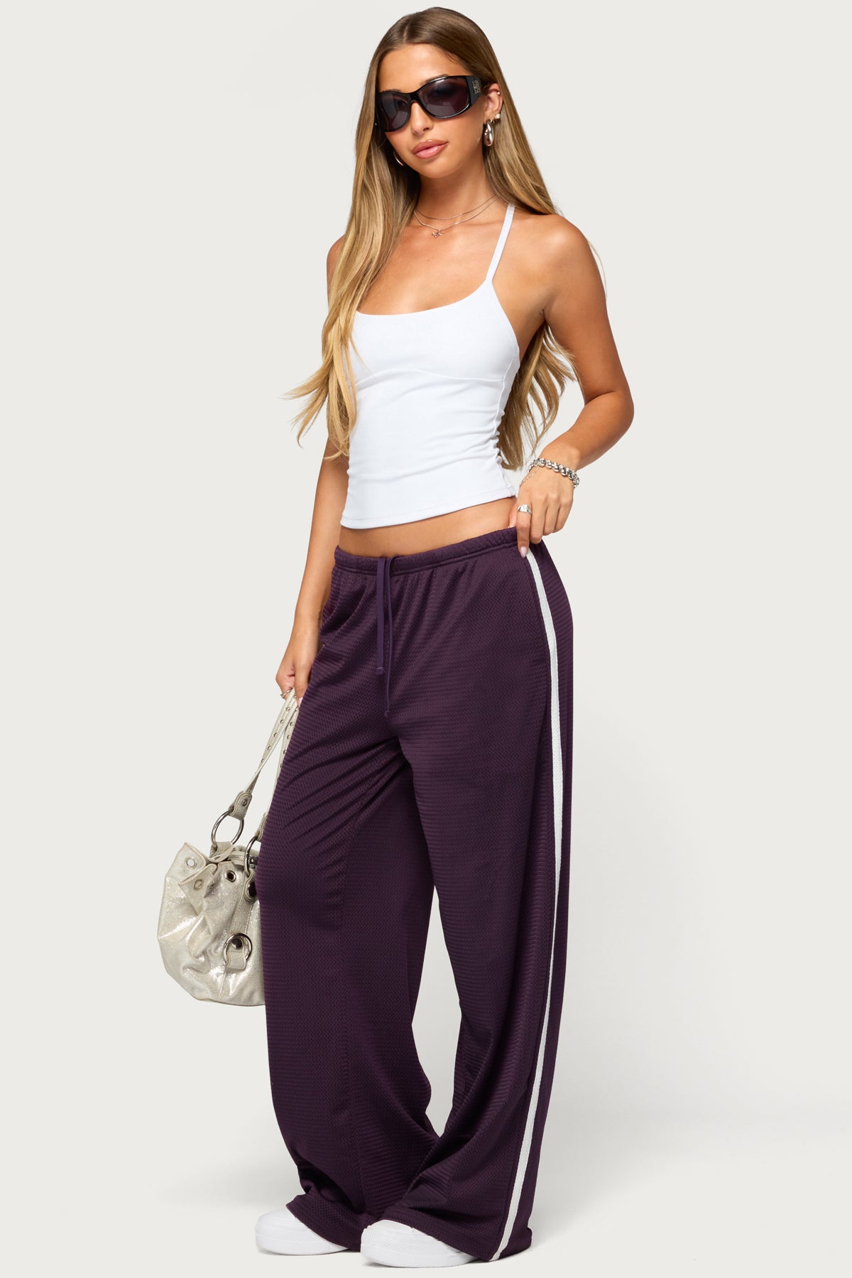 Daynah Stripey Mesh Sweatpants