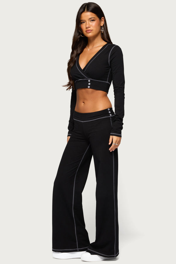 Kathrin Contrast Stitched Flared Pants view 1