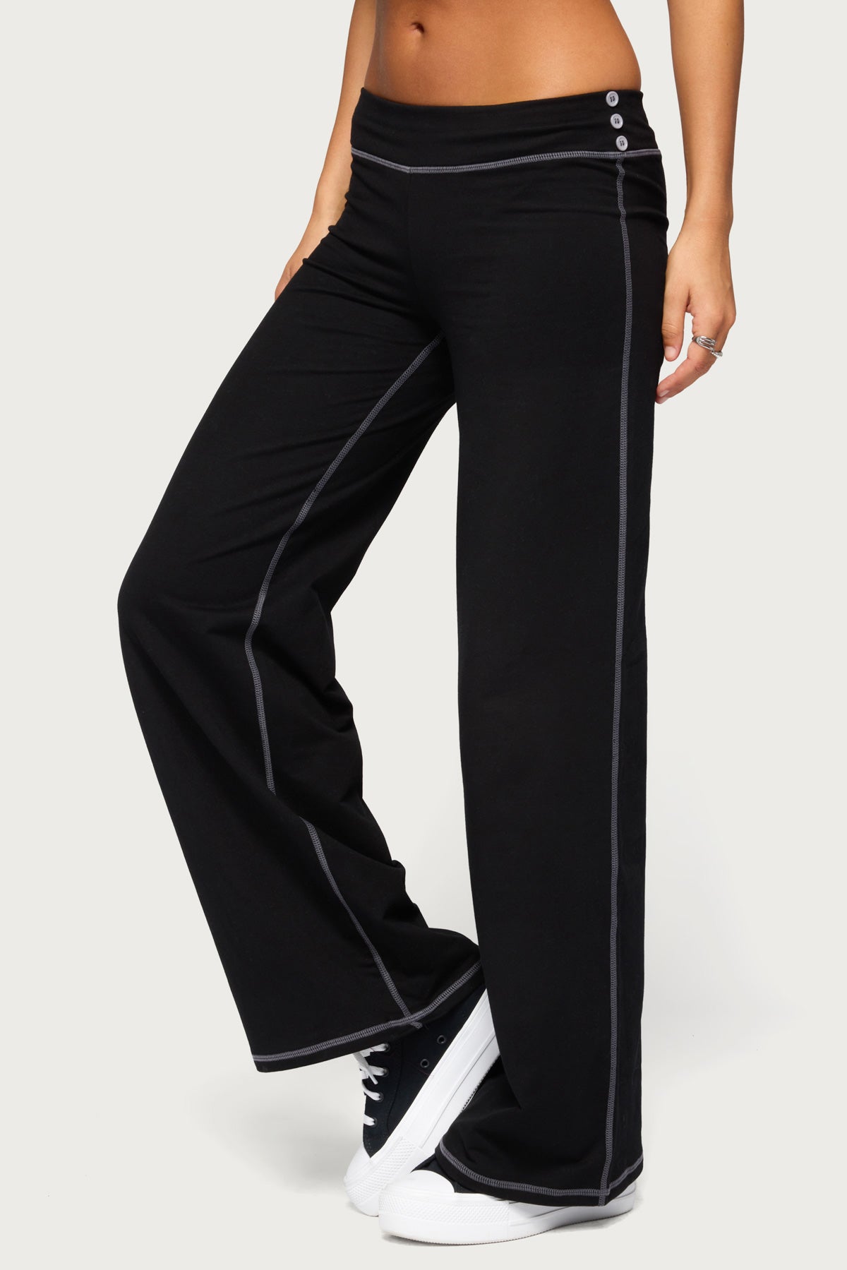 Kathrin Contrast Stitched Flared Pants