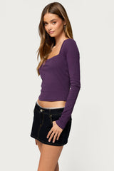 Sollie Square Neck Long Sleeve Top