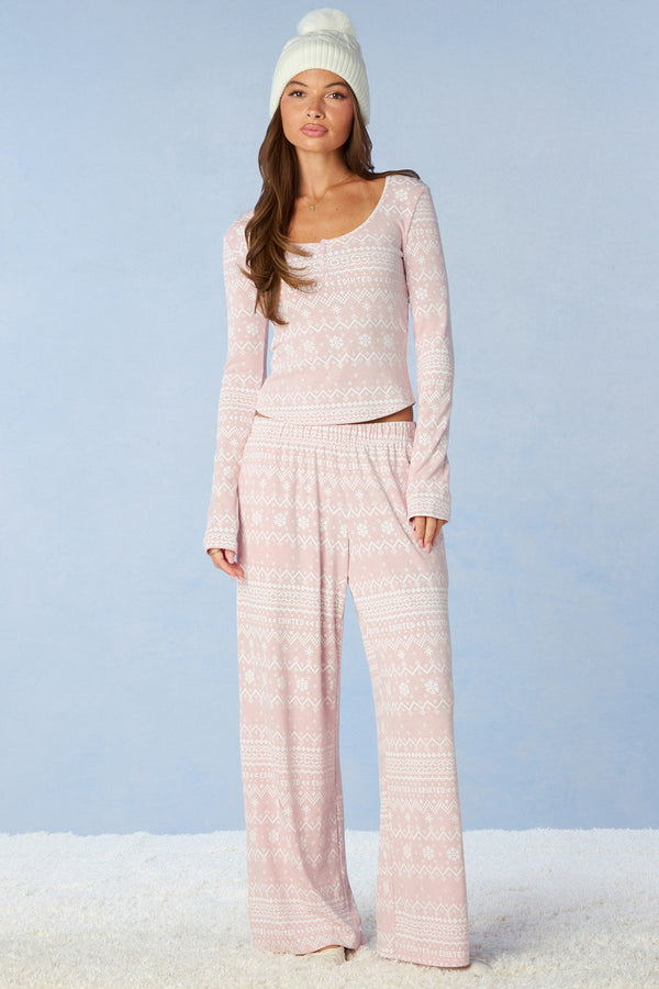 Edikted Fair Isle Long Sleeve Top view 2