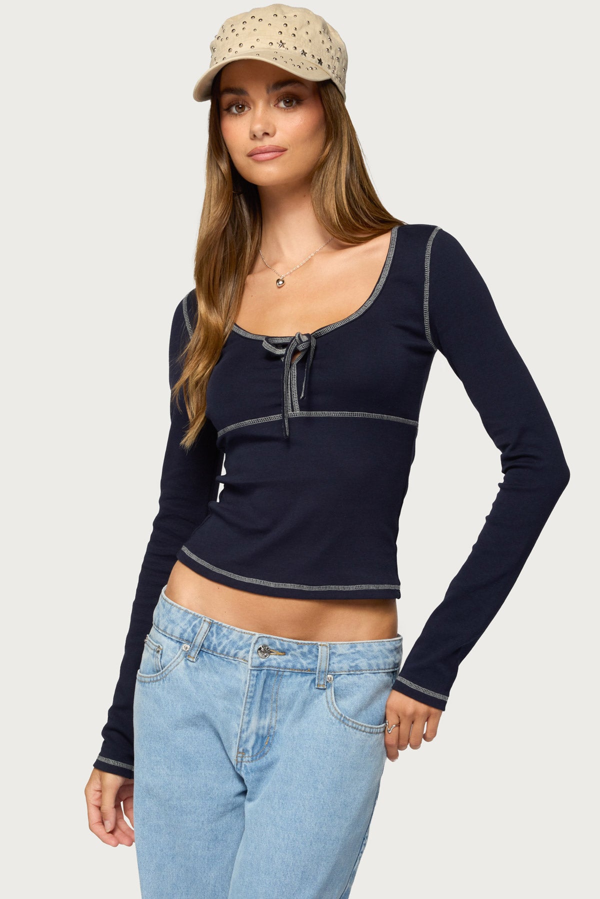 Harpen Sitched Long Sleeve Top