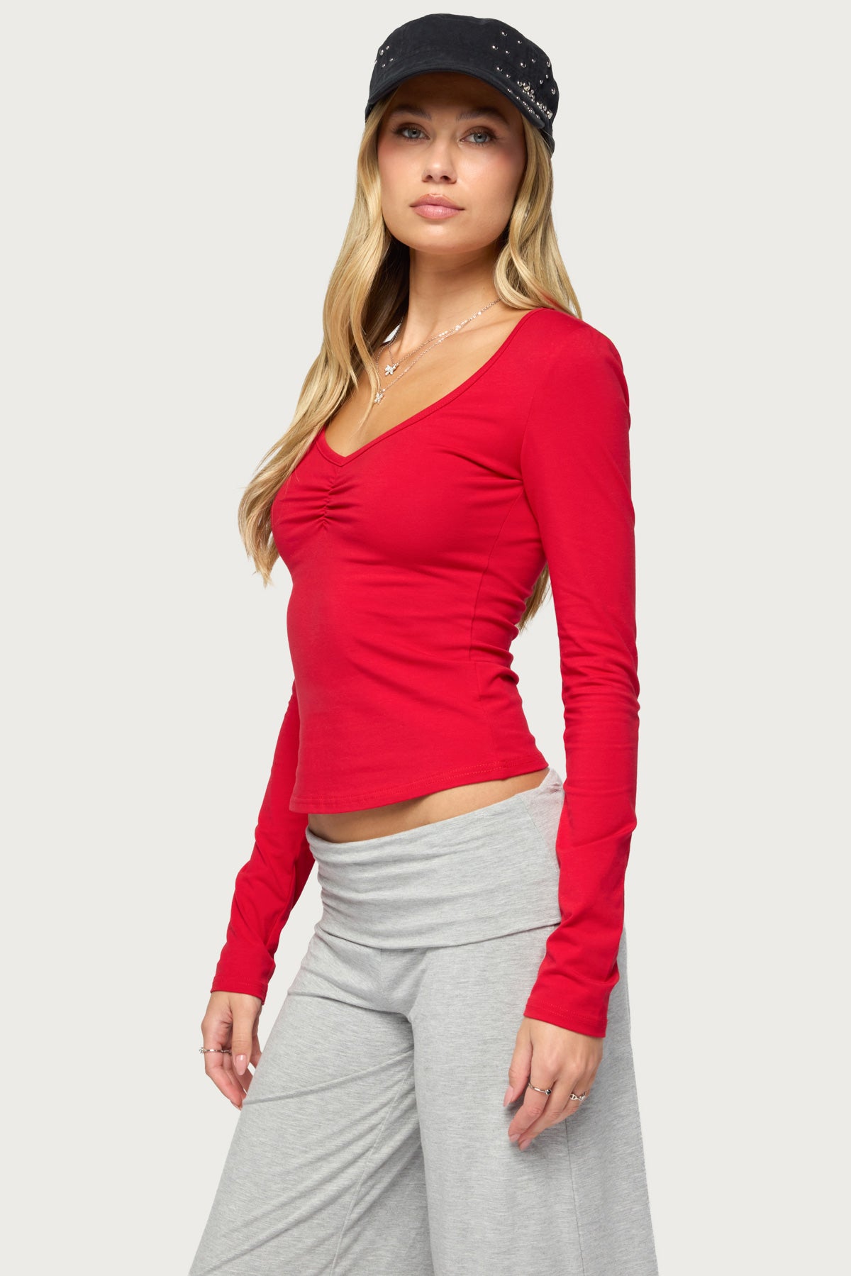 Dollys Long Sleeve V Neck Top