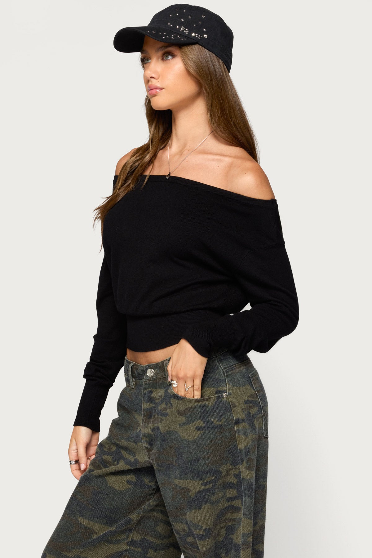 Bekky Off Shoulder Knit Sweater
