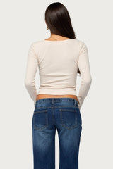 Lamia Waffle Long Sleeve Top