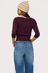 Zoelle Three-Quarter Sleeve Sweater