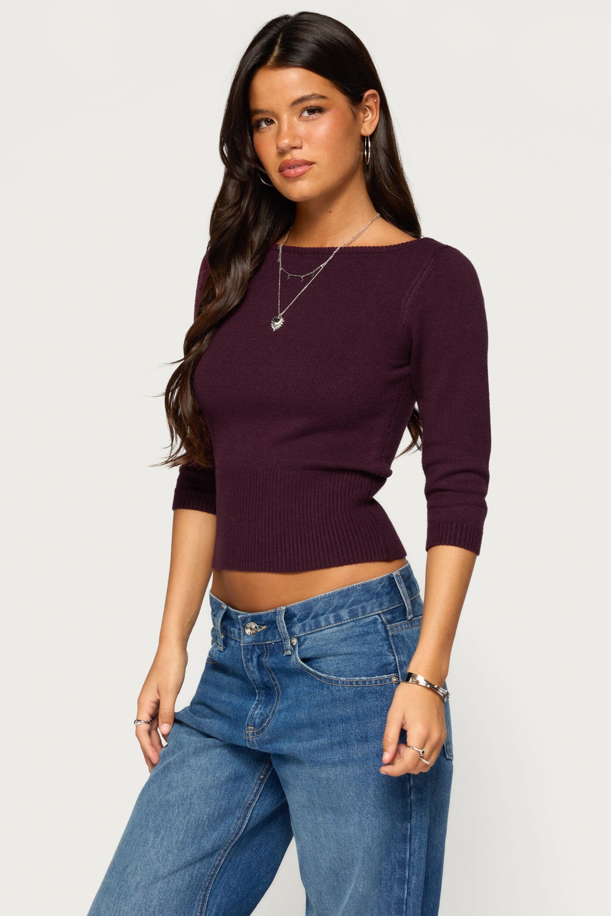 Zoelle Three-Quarter Sleeve Sweater