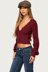 Rozee Knit V Neck Cardigan