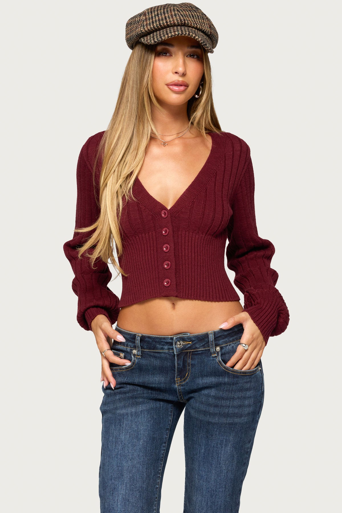 Rozee Knit V Neck Cardigan