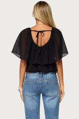 Rileigh V Neck Flutter Top
