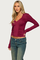 Bayleigh Ruched Long Sleeve Top