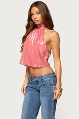 Tasha Sequin Halter Top