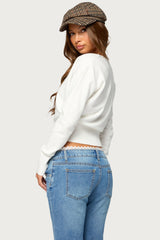 Nully V Neck Lacey Sweater