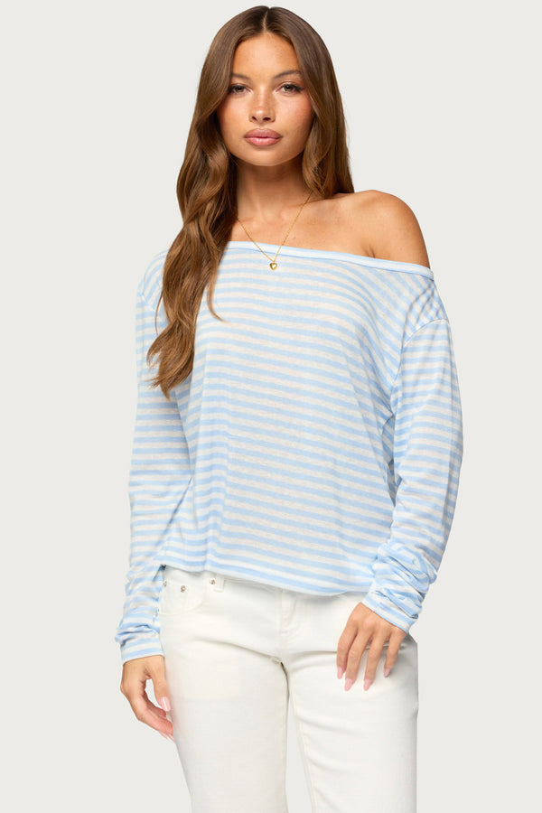 Kathee Striped Off Shoulder Top view 1