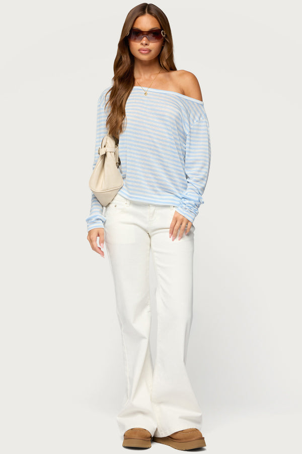Kathee Striped Off Shoulder Top view 2