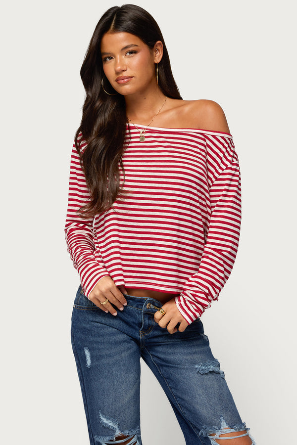 Kathee Striped Off Shoulder Top