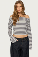 Shirelle Off Shoulder Striped Sweater