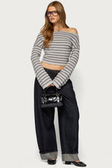 Shirelle Off Shoulder Striped Sweater