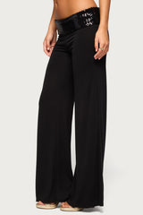 Moni Low Rise Foldover Sequin Pants
